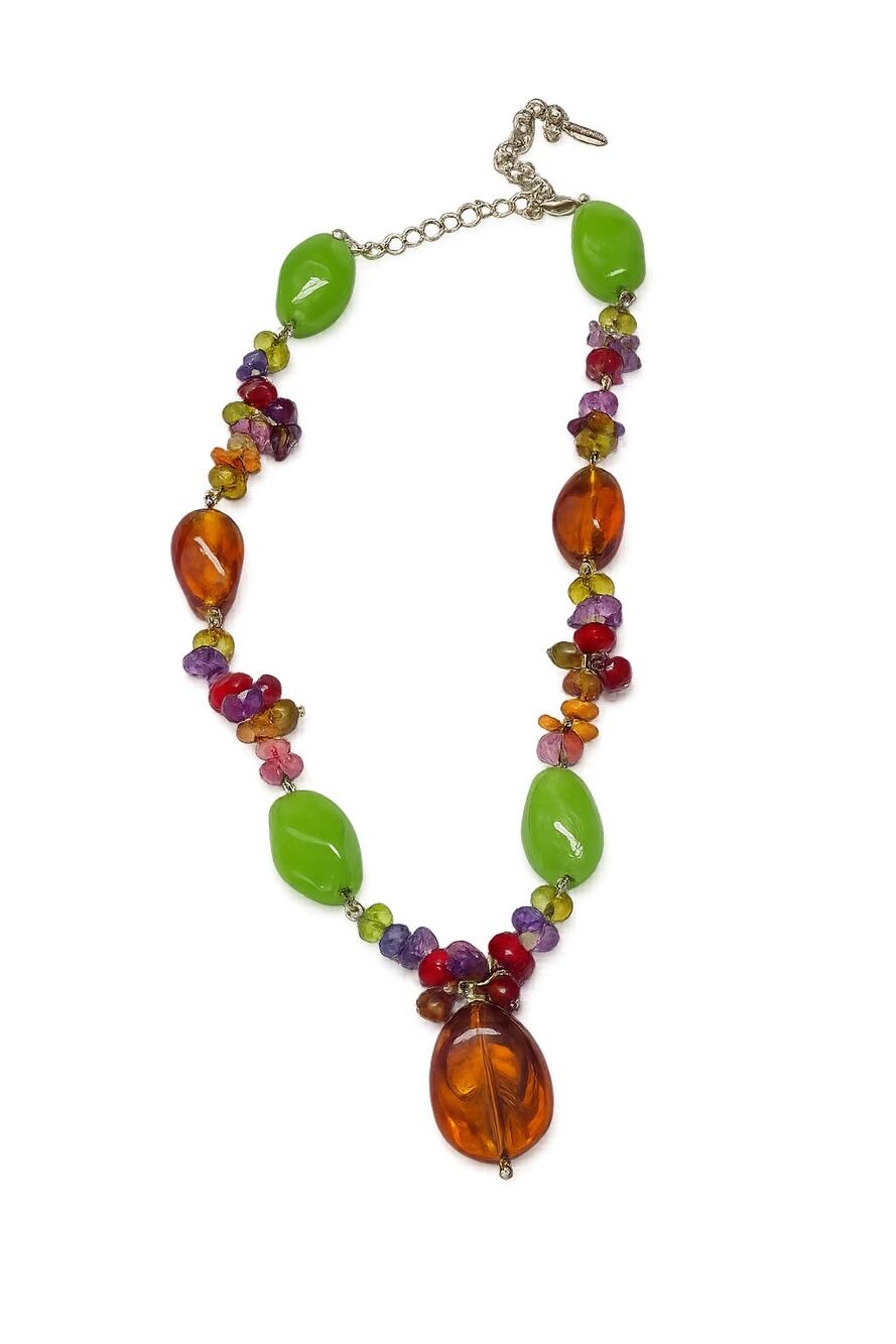 Colorful Beaded Statement Necklace Chunky Pendant Boho Womens Jewelry Pre Owned